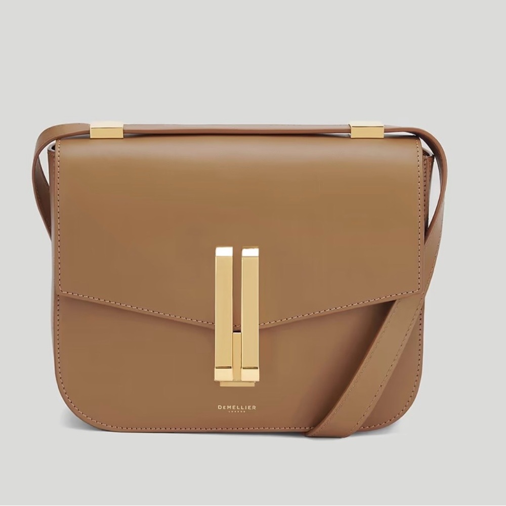 DeMellier Brown Leather Crossbody with Gold Hardware